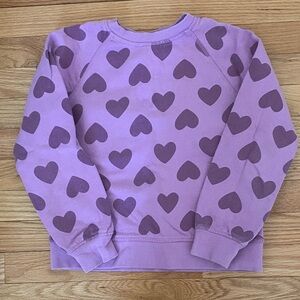 Hanna Andersson Lavender Purple Heart Print Sweatshirt